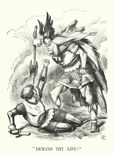 Punch cartoon: Demand Your Life! - Frankrikes nederlag i det fransk-preussiska kriget (gravyr)
