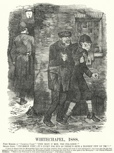 Punch tecknad: Whitechapel av John (after) Tenniel