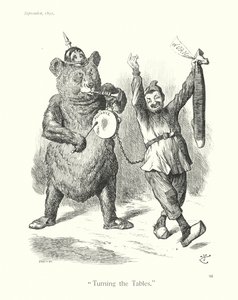 Sir John Tenniel tecknad serie: "Turning the Tables" (gravyr) av John (after) Tenniel