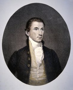 James Monroe (1758-1831) graverad av Asher Brown Durand (1796-1886) (färgad gravyr) av John (after) Vanderlyn