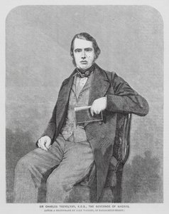Sir Charles Trevelyan, brittisk kolonialadministratör (gravyr) av John (after) Watkins