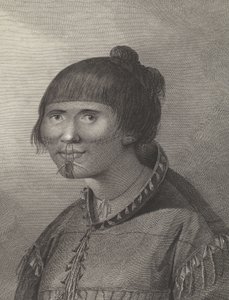 En kvinna från Oonalashka, slutet av 1700-talet (gravyr)