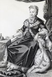 Katarina II, född Sophie Friederike Auguste (1729-1796), kejsarinna av Ryssland, gravyr av Walter Charles Mills