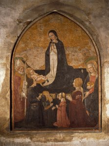 Italien, Milano, Maria den nådiga kyrkan, Tornets kapell, Jungfru som tillber barnet, fresk av Walter Charles Mills