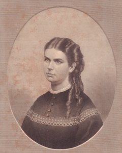 Porträtt av Ada Kinsman (1845-1871), hustru till pastor Edward Archibald Wanless, gravyr av FE Jones, cirka 1870 av Walter Charles Mills