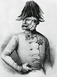 Porträtt av Ferencz Gyulai (1798-1868), österrikisk-ungersk general och politiker, gravyr av Walter Charles Mills