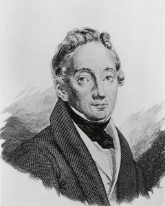 Porträtt av Pietro Colletta (1775-1831), italiensk general och historiker, gravyr av Walter Charles Mills