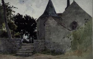 Utsikt över en kyrka, 1800-talet av John Absolon