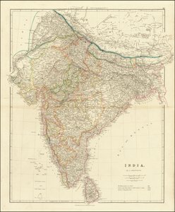 1832 års karta över Indien av John Arrowsmith
