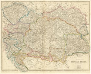 1858 års karta över det österrikiska riket av John Arrowsmith