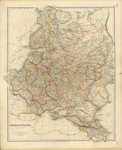 Karta över Ryssland och Polen, 1832.