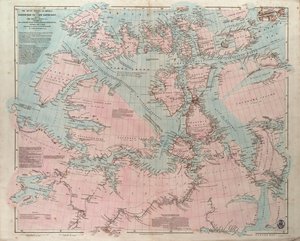 Amerikas arktiska kuster från Baffin Bay till Cape Bathurst, med de kuster och floder som utforskades av officerarna i de olika brittiska expeditionerna mellan 1818 och 1859