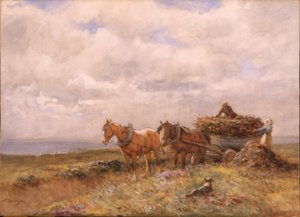 Carting Turf-ritning (akvarell förhöjd med vitt på papper)