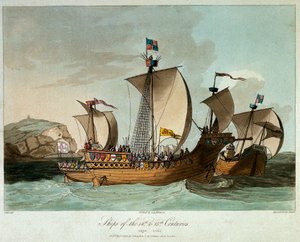 Fartyg från 1300- och 1400-talen av John Augustus (after) Atkinson