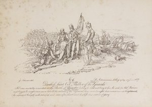 Överstelöjtnant William Miller från 1:a garde död i slaget vid Quatre Bas av John Augustus Atkinson