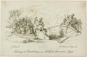 Landstigning av brittisk armé under Abercrombie av John Augustus Atkinson