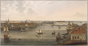 Utsikt till amiralitetet, gamla St Isaacs-katedralen, engelska banvallen och vetenskapsakademin från Vas av John Augustus Atkinson