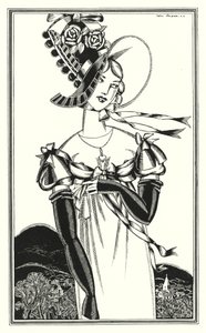 Illustration för Don Juan av Lord Byron: A Bonnet, which the fair sex wear (litho)