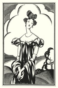 Illustration för Don Juan av Lord Byron: Aurora Raby, en ung stjärna (litho) av John Austen