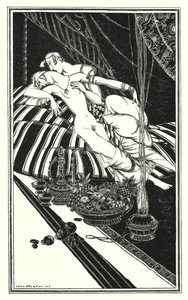 Illustration för Don Juan av Lord Byron: Haidee och Juan var inte gifta, felet var deras, inte mitt (litho)