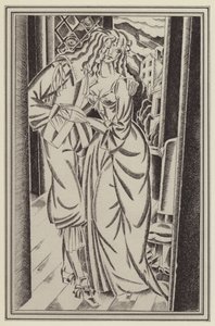 Illustration för Moll Flanders av Daniel Defoe (litho) av John Austen