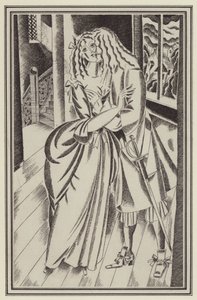Illustration för Moll Flanders av Daniel Defoe (litho) av John Austen