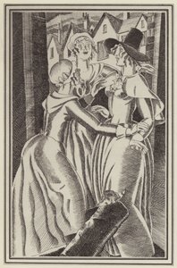 Illustration för Moll Flanders av Daniel Defoe (litho) av John Austen