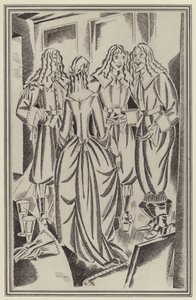 Illustration för Moll Flanders av Daniel Defoe (litho) av John Austen