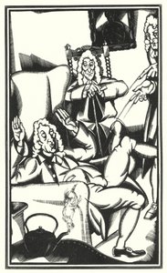 Illustration för Tristram Shandy av Laurence Sterne (litho) av John Austen