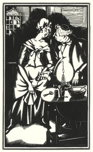 Illustration för Tristram Shandy av Laurence Sterne (litho) av John Austen