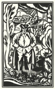 Illustration för Tristram Shandy av Laurence Sterne (litho) av John Austen