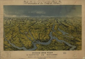Fågelperspektiv över Kentucky och Tennessee med Kairo och en del av de södra delstaterna. LOC 99447069