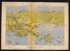Fågelperspektiv över Louisiana, Mississippi, Alabama och en del av Florida