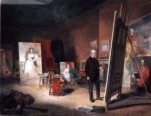 Porträtt av Sir Francis Grant vid ett staffli