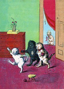 Tre små kattungar med vantar, Illustration från "Tre små kattungar" 1859