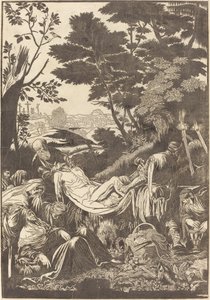 Gravläggningen [recto] av John Baptist Jackson after Jacopo Bassano
