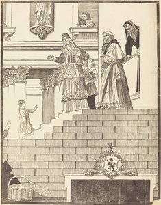 Presentation av jungfrun i templet [höger platta] av John Baptist Jackson after Titian