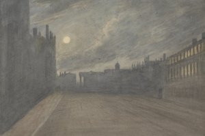 Broad Street, Oxford, fullmåne, 1790 (wc över kol och grafit på papper)