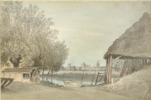 Ferry Hinksey, nära Oxford, 15 juni 1789 av John Baptist Malchair