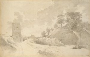 Oxford Castle och Castle Mound, 27 maj 1784 av John Baptist Malchair
