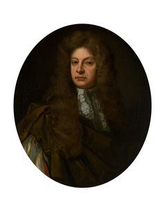 Halvlångt porträtt av Adam Urquhart med spets Jabot (olja på duk) av John Baptist de (circle of) Medina