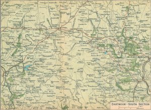 Dartmoor - södra delen, 1900-talet av John Bartholomew