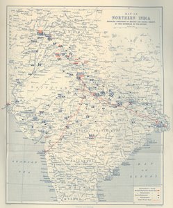 Karta över norra Indien, 1901.