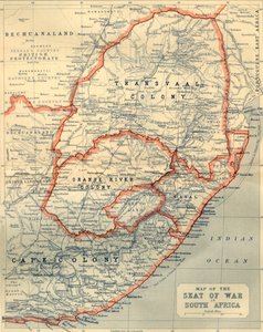 Karta över krigssätet i Sydafrika, 1901.