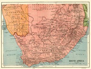 Karta över Sydafrika, c1914, c1920.