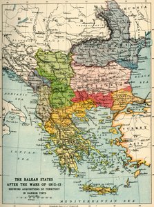 Balkanstaterna efter krigen 1912-13, c1920.