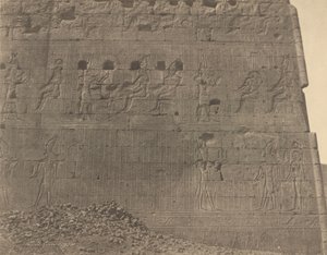 Edfu-Skulpturer och inskriptioner på orientaliskt ansikte,1854 (foto) av John Beasley Greene