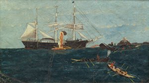 Bark Bounding Billow, ca 1892 (olja på duk) av John Bertoncini