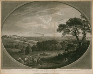 En nordlig vy över städerna London och Westminster med en del av Highgate av John Boydell