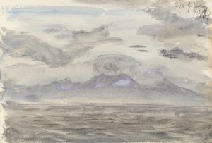 Havslandskap med molnig himmel av John Brett